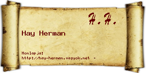 Hay Herman névjegykártya